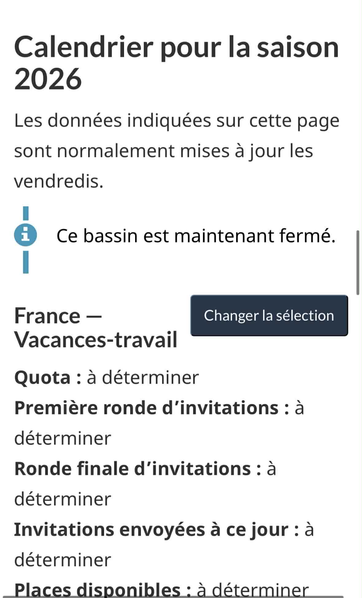 Page IRCC – bassin PVT fermé