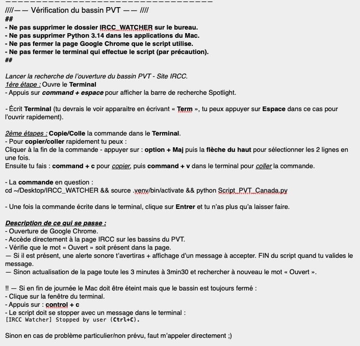 Fiche d’utilisation du script