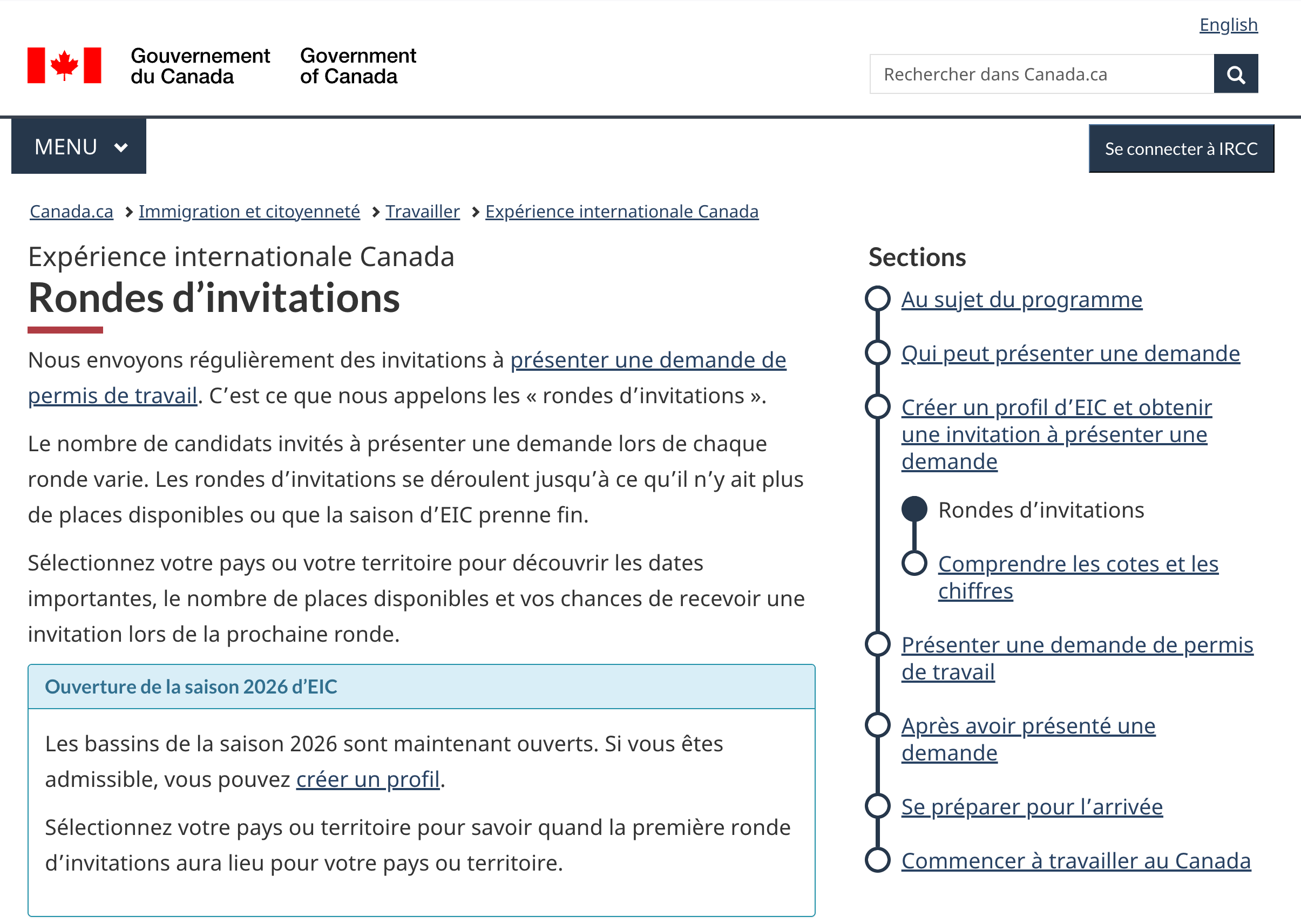 Aperçu - Refresh IRCC – PVT