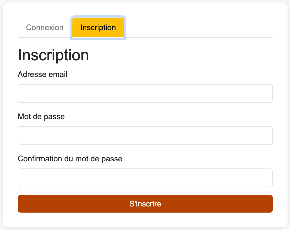 Inscription utilisateur