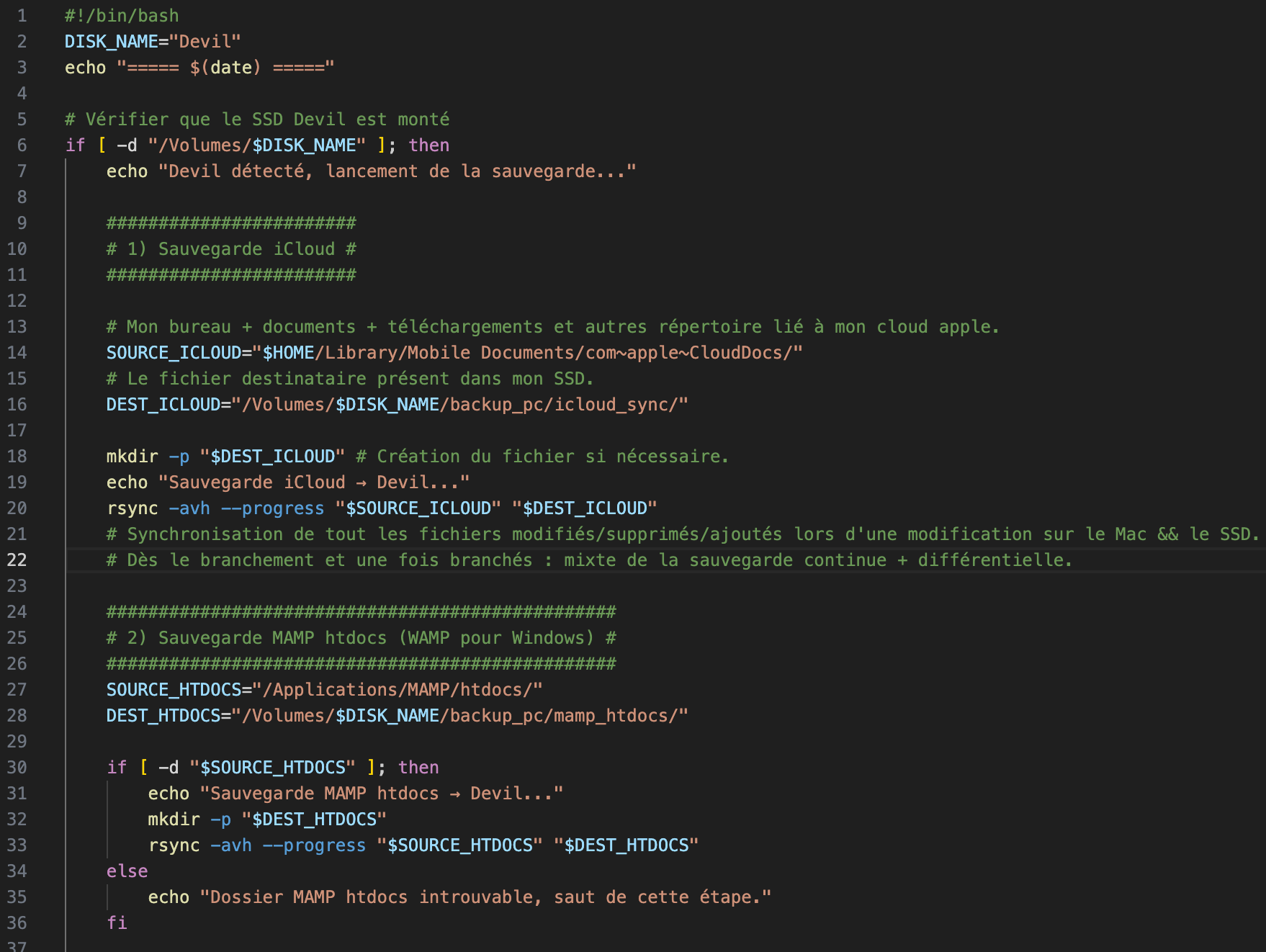 Aperçu - Sauvegarde de fichiers (ScriptSave)
