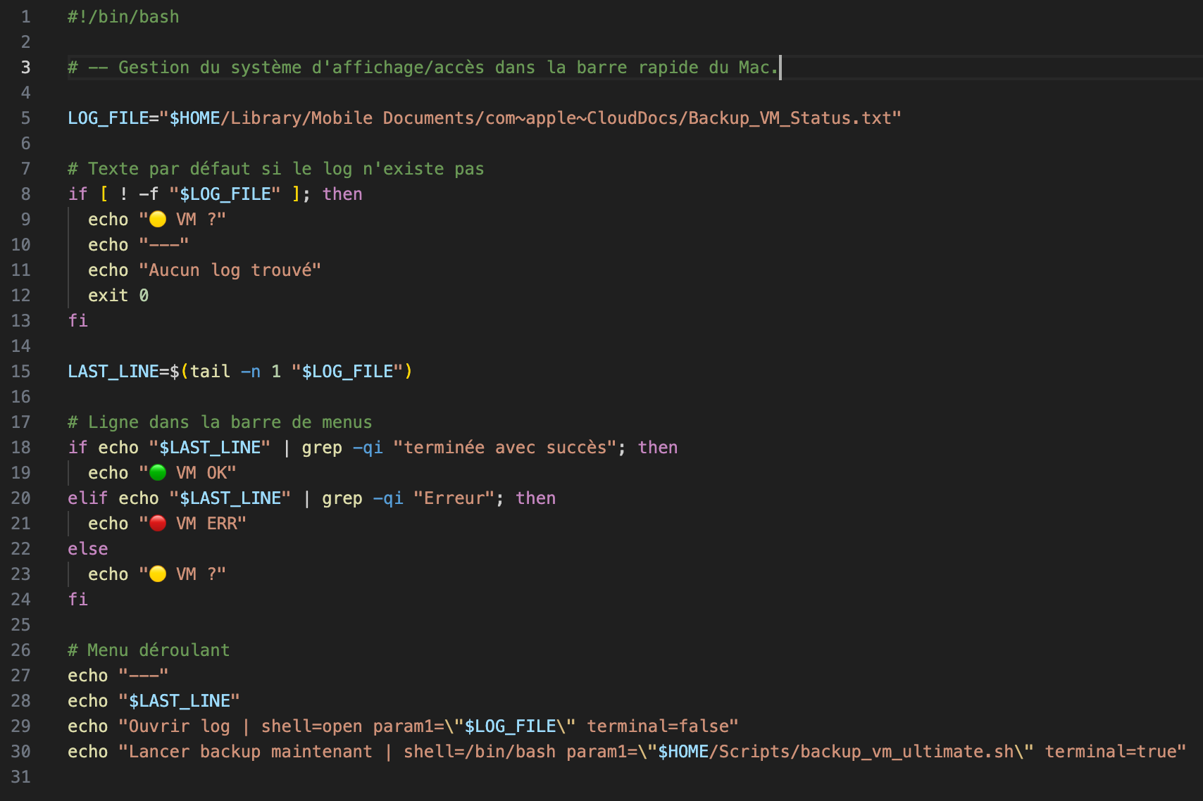 Aperçu - Sauvegarde complète de mes machines virtuelles