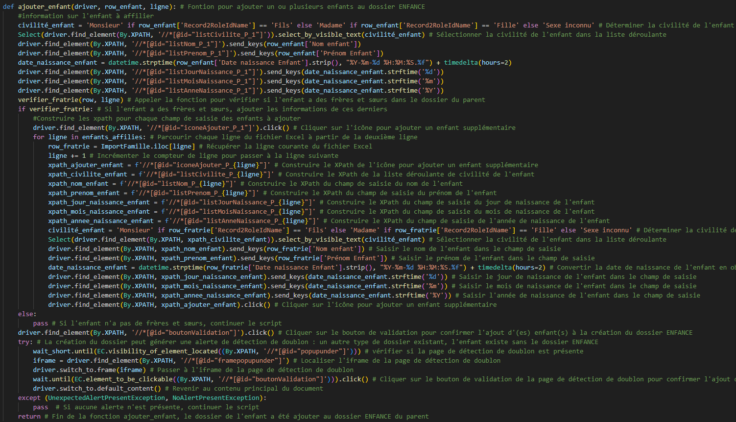 Aperçu - Gestion d’un dossier enfance