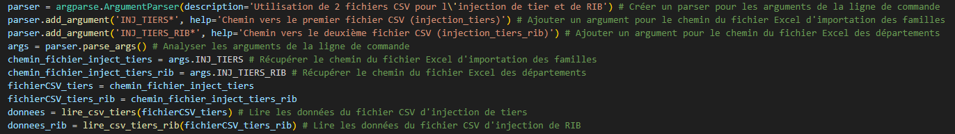 Paramètres d’exécution