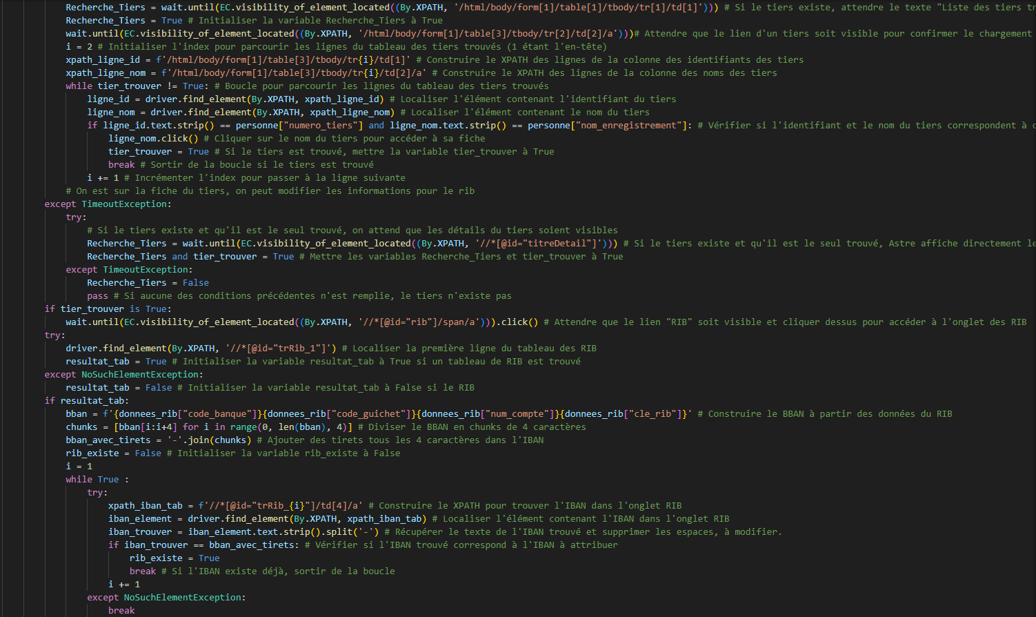 Aperçu - Injection d’un tiers et de son RIB
