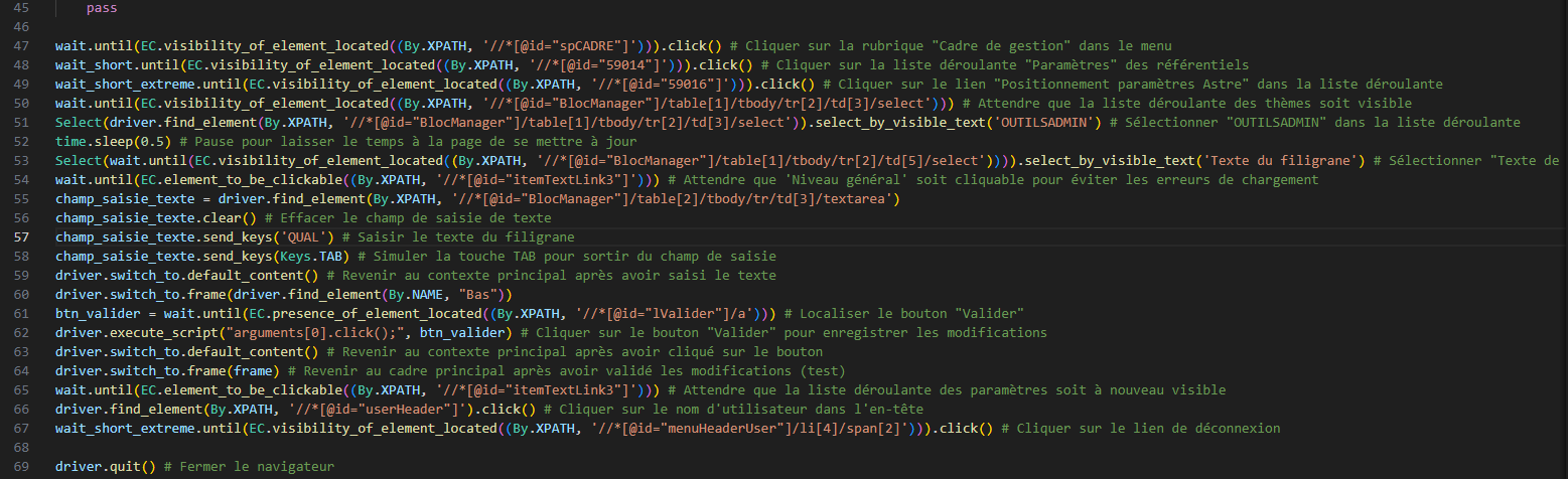 Fin du script Python pour l’application du filigrane